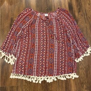 Wrangler boho top western with tassels